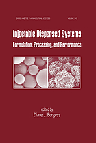 Injectable dispersed systems : formulation, processing, and performance