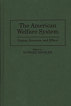 The American welfare system : origins, structure, and effects