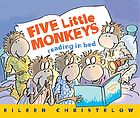 Five little monkeys reading in bed