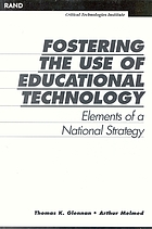 Fostering the use of educational technology : elements of a national strategy