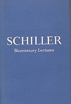Schiller bicentenary lectures.