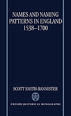 Names and naming patterns in England, 1538-1700