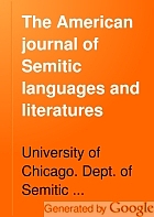 The American journal of Semitic languages and literatures.