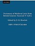 Dictionary of medieval Latin from British sources