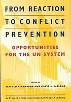 From reaction to conflict prevention : opportunities for the UN system