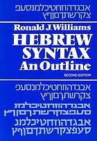 Hebrew syntax; an outline