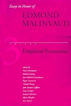 Essays in honor of Edmond Malinvaud. 3, Empirical economics
