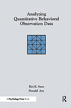 Analyzing quantitative behavioral observation data