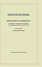 Philosophy of arithmetic : psychological and logical investigations : with supplementary texts from 1887-1901
