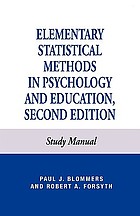 Elementary statistical methods in psychology and education : study manual
