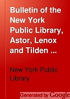 Bulletin of the New York Public Library.