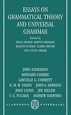 Essays on grammatical theory and universal grammar