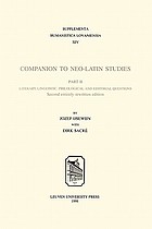 Companion to Neo-Latin studies