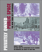 Privately owned public space : the New York City experience