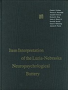 Item interpretation of the Luria-Nebraska neuropsychological battery