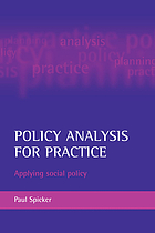 Policy Analysis for Practice: Applying Social Policy cover image