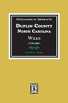 Genealogical abstracts, Duplin County wills, 1730-1860