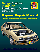 Dodge Shadow/Plymouth Sundance & Duster automotive repair manual