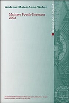 Mainzer Poetik-Dozentur, 2003