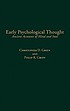 Early psychological thought : ancient accounts... de Christopher D Green