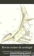 Revue suisse de zoologie.