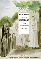 Elegy in a country churchyard : Latin translations, 1762-2001