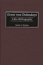 Ernst von Dohnányi : a bio-bibliography