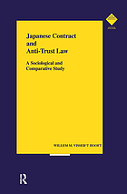 Japanese contract and anti-trust law : a sociological and comparative study