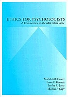 Ethics for psychologists : a commentary on the APA ethics code
