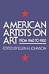 American artists on art from 1940 to 1980