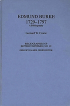Edmund Burke, 1729-1797 : a bibliography