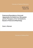 Postcranial descriptions of Ilaria and Ngapakaldia (Vombatiformes, Marsupialia) and the phylogeny of the vombatiforms based on postcranial morphology