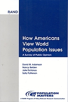 How Americans view world population issues : a survey of public opinion
