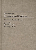 Information for international marketing : an annotated guide to sources