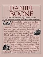 Daniel Boone, his own story