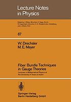 Fiber bundle techniques in gauge theories lectures in math. physics at the Univ. of Texas at Austin