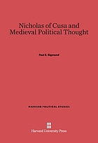 Nicholas of Cusa and medieval political thought.