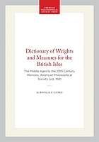 A dictionary of weights and measures for the British Isles : the Middle Ages to the twentieth century
