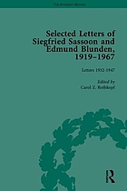 Selected letters of Siegfried Sassoon and Edmund Blunden, 1919-1967