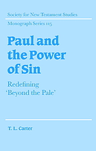 Paul and the power of sin : redefining 'Beyond the pale'