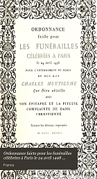 Ordonnance faicte pour les funérailles célébrées à Paris le 24 avril 1498 pour l'enterrement du corps du bon roy Charles huytiesme, que Dieu absoille,