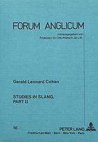 Studies in slang