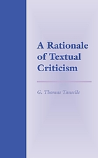 A rationale of textual criticism
