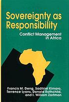 Sovereignty as responsibility : conflict management in Africa