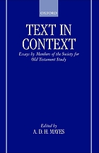 Text in context : essays by members of the Society for Old Testament Study