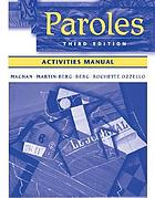 Activities manual to accompany Paroles