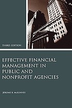 Effective financial management in public and nonprofit agencies