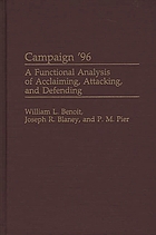 Campaign '96 : a functional analysis of acclaiming, attacking, and defending