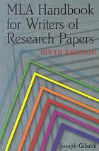 MLA handbook for writers of research papers