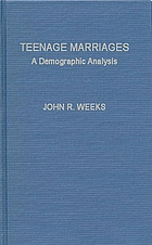 Teenage marriages : a demographic analysis